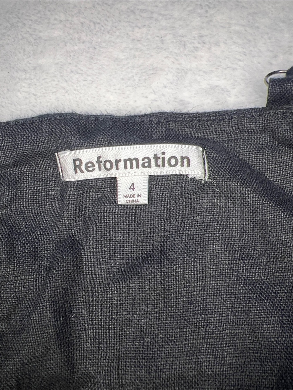 Reformation Black Square-Neck Cropped Camisole 100% Linen - Picture 6 of 7